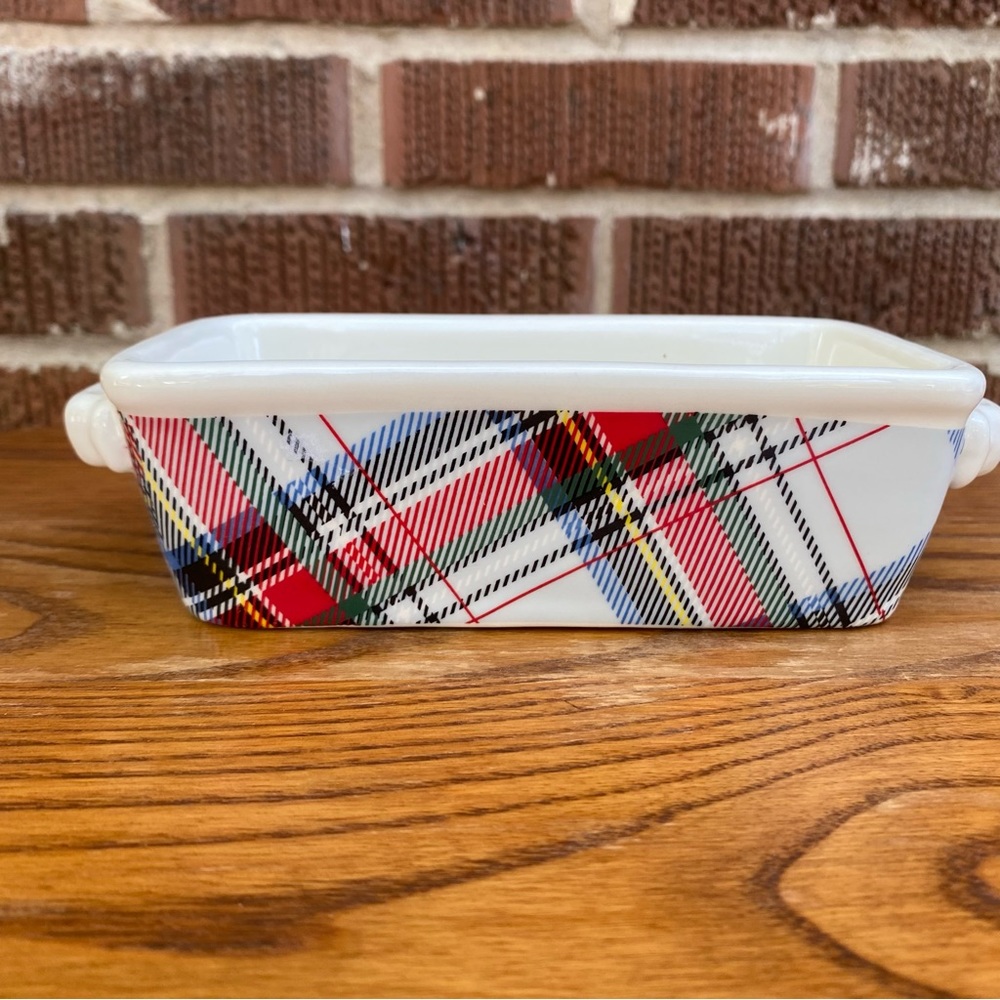Plaid holiday Mud Pie ceramic butter dish